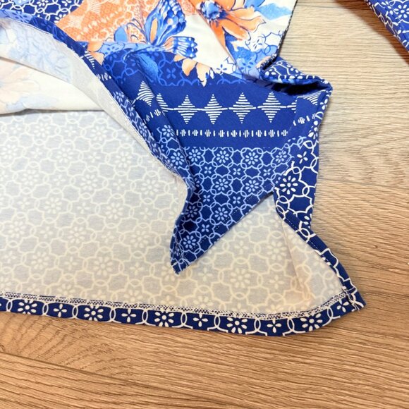 Alfred Dunner Womens Top Size PXL Fresh Start Chevron Floral Split Neck Summer - Picture 7 of 13